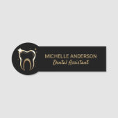 Trendy professionele tandheelkundige assistent zwa naamplaatje (Voorkant)