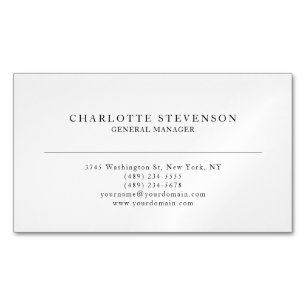 Trendy Professionele Witte Eenvoudige Minimalistis Magnetisch Visitekaartje