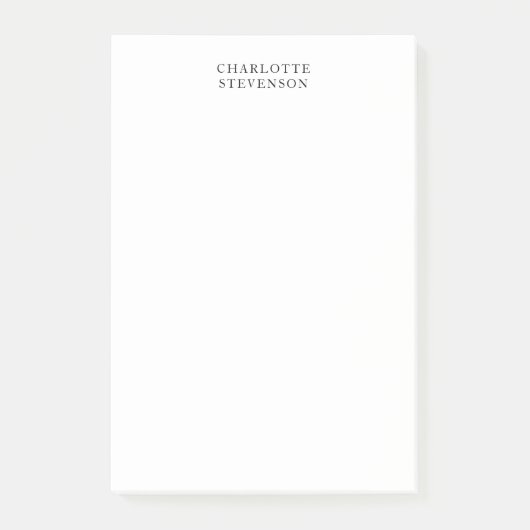 Trendy Professionele Witte Eenvoudige Minimalistis Post-it® Notes (Voorkant)
