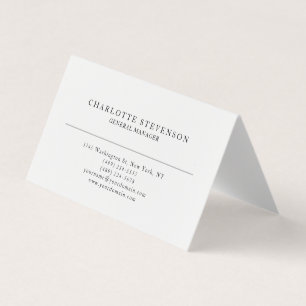 Trendy Professionele Witte Eenvoudige Minimalistis Visitekaartje