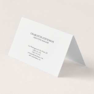 Trendy Professionele Witte Eenvoudige Minimalistis Visitekaartje