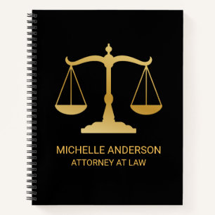 Trendy Professionele Zwart Goud advocaat Notitieboek