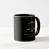 Trendy professionele zwarte goud advocaat advocaat mok (Voorkant rechts)