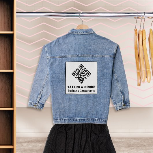 Trendy Promotionele QR Code Zakelijke Marketing Denim Jacket