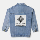 Trendy Promotionele QR Code Zakelijke Marketing Denim Jacket (Achterkant)