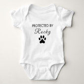 Trendy Protected By Dog Personalized Romper (Voorkant)