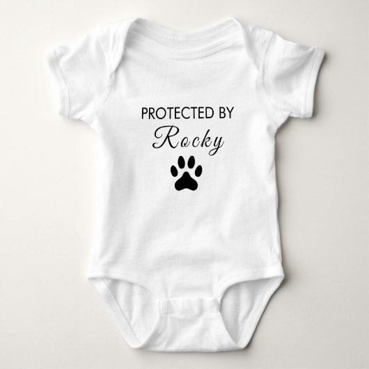 Trendy Protected By Dog Personalized  Romper (Voorkant)