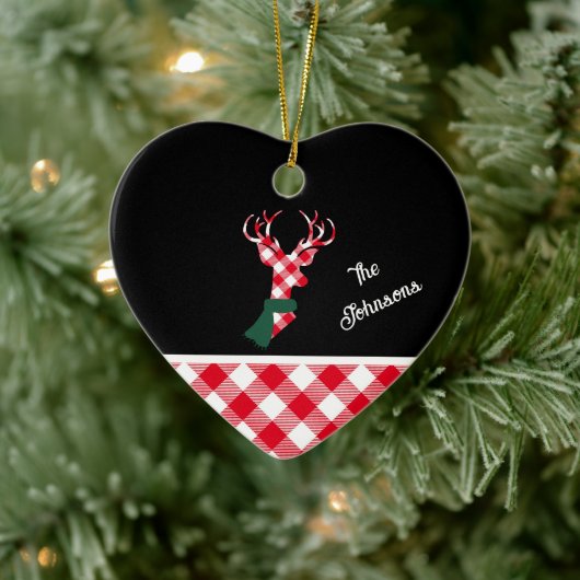 Trendy Pset Kerstmis Deer - Gepersonaliseerd Keramisch Ornament (Boom)