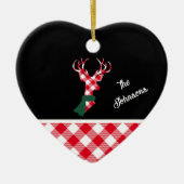 Trendy Pset Kerstmis Deer - Gepersonaliseerd Keramisch Ornament (Voorkant)