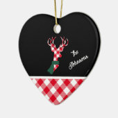Trendy Pset Kerstmis Deer - Gepersonaliseerd Keramisch Ornament (Links)