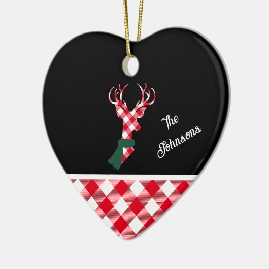Trendy Pset Kerstmis Deer - Gepersonaliseerd Keramisch Ornament (Links)