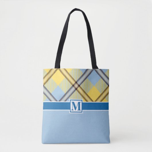 Trendy Pset Tartan Aangepast monogram bruiloften Tote Bag (Voorkant)