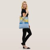 Trendy Pset Tartan Aangepast monogram bruiloften Tote Bag (Op model)