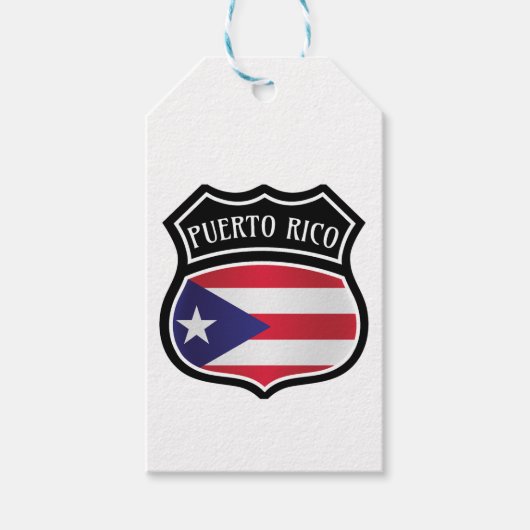 Trendy Puerto Rico vlag nationaal symbool Cadeaulabel (Voorkant)