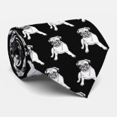 Trendy Pug Dog Black Classic Moderne Stropdas (Opgerold)