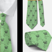 Trendy Pug Dog Green Classic Moderne Stropdas