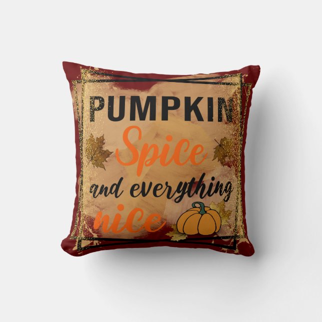 Trendy Pumpkin Spice Elegant Cotton 16-inch X16 Kussen (Voorkant)