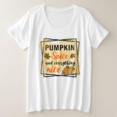 Trendy Pumpkin Spice Elegant Grote Maat T-shirt (Design voorkant)