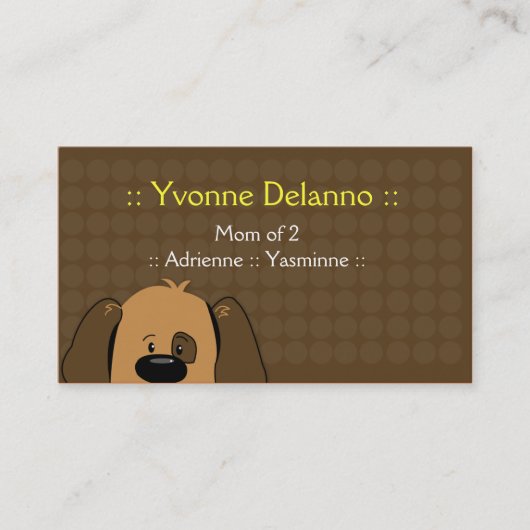 Trendy Puppy Dog Business / Mammie Calling Card Contactkaartje (Voorkant)