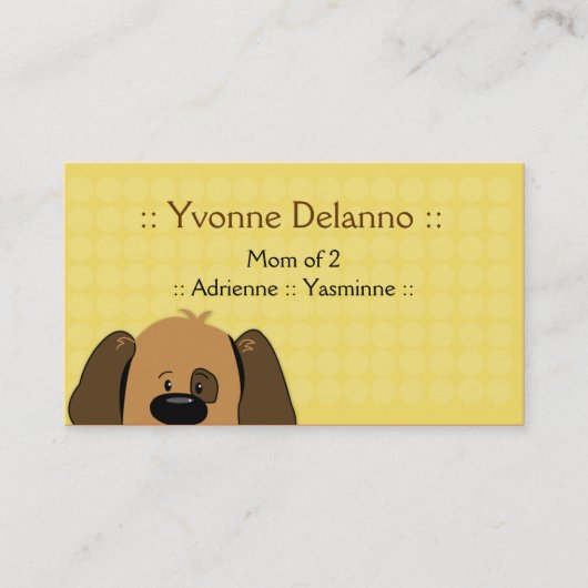 Trendy Puppy Dog Business / Mammie Calling Card Contactkaartje (Voorkant)