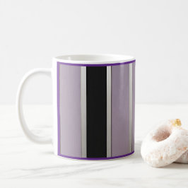 Trendy Purple and Black stripe with silver accents Koffiemok