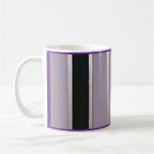Trendy Purple and Black stripe with silver accents Koffiemok (Links)