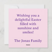 Trendy Purple and Pink Easter Eggs personalized Feestdagenkaart (Achterkant)
