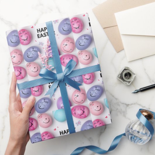Trendy Purple and Pink Easter Eggs wrapping paper  Cadeaupapier (Geschenken)