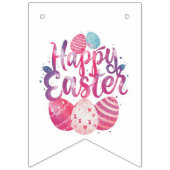 Trendy Purple and Pink Easter Eggs wrapping paper  Vlaggetjes (Tweede vlag)