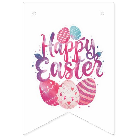 Trendy Purple and Pink Easter Eggs wrapping paper  Vlaggetjes (Eerste vlag)