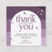 Trendy Purple Business Thank You For Order Card Vierkante Visitekaartje (Voorkant)