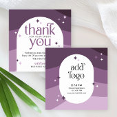 Trendy Purple Business Thank You For Order Card Vierkante Visitekaartje