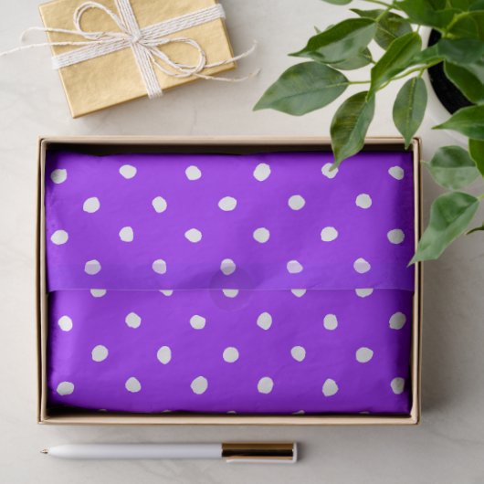 Trendy Purple With Irregular White Polka Dots Tissuepapier (Geschenk)