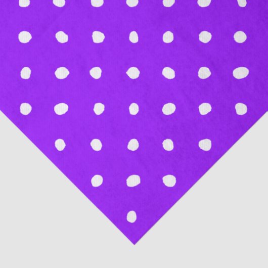 Trendy Purple With Irregular White Polka Dots Tissuepapier (Detail)