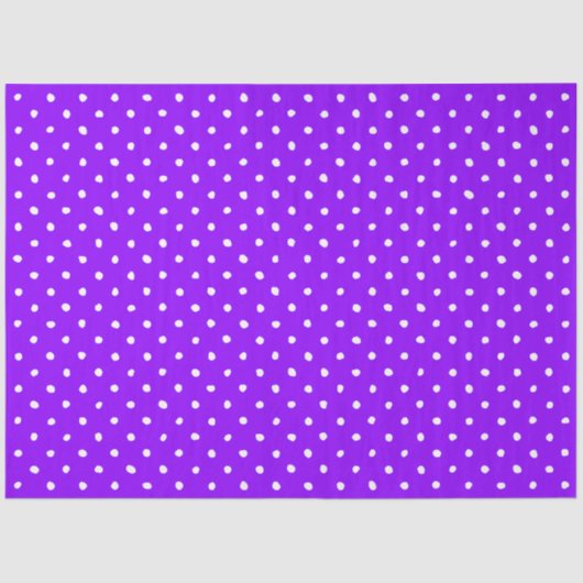 Trendy Purple With Irregular White Polka Dots Tissuepapier (Voorkant)