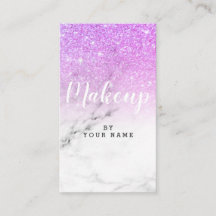 Trendy PurpleGlitter Marble Vertical Visitekaartje