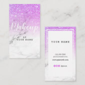 Trendy PurpleGlitter Marble Vertical Visitekaartje (Voorkant / Achterkant)