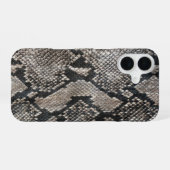 Trendy Python Slangenhuid - Rijke Elegante Mode iPhone 16 Hoesje (Achterkant horizontaal)