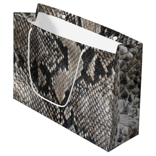 Trendy Python Snake Skin - Rich Elegant Mode Groot Cadeauzakje (Voorkant Gekanteld)