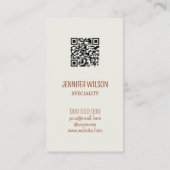 Trendy QR code abstracte glitter terracotta groen Visitekaartje (Achterkant)