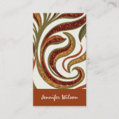 Trendy QR code abstracte glitter terracotta groen Visitekaartje (Voorkant)