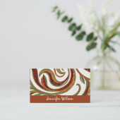 Trendy QR code abstracte glitter terracotta groen Visitekaartje (Staand voorkant)