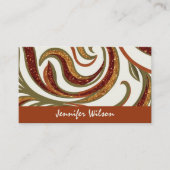 Trendy QR code abstracte glitter terracotta groen Visitekaartje (Voorkant)