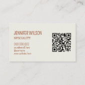 Trendy QR code abstracte glitter terracotta groen Visitekaartje (Achterkant)