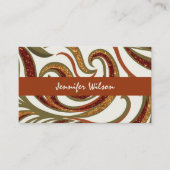 Trendy QR code abstracte glitter terracotta groen Visitekaartje (Voorkant)