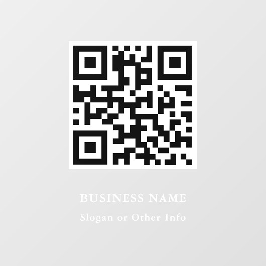 Trendy QR Code Business Window Cling Raamsticker (Vel)