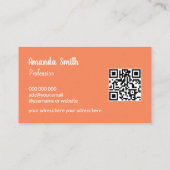 Trendy QR code cool abstract kleurrijk Visitekaartje (Achterkant)