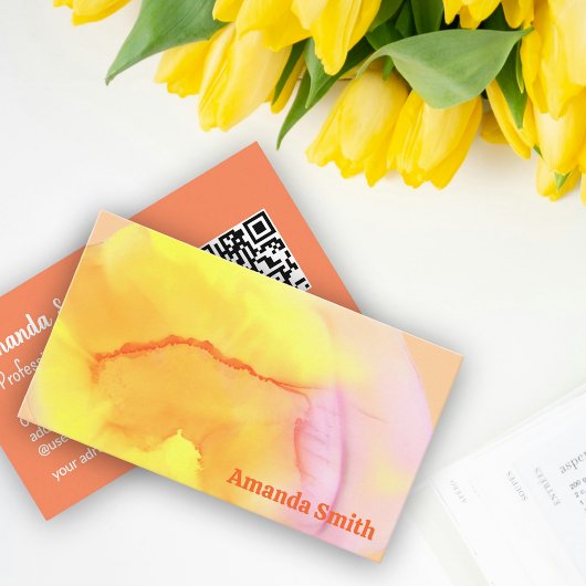 Trendy QR code cool abstract kleurrijk Visitekaartje