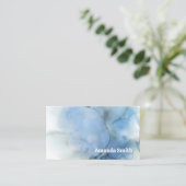 Trendy QR code cool abstract pastelblauw Visitekaartje (Staand voorkant)