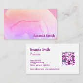 Trendy QR code cool abstracte kleurrijke Business  Visitekaartje (Voorkant / Achterkant)